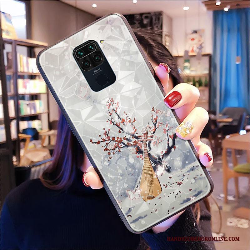 Redmi Note 9 Hoesje Telefoon Mini Zacht Kunst Groen Rood Ruit