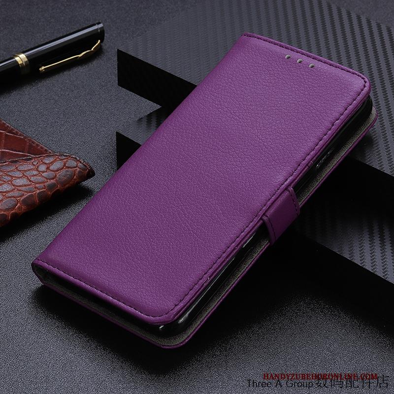 Redmi Note 9 Pro Eenvoudige Rood Hoesje Telefoon Mini Purper Leren Etui Kaart