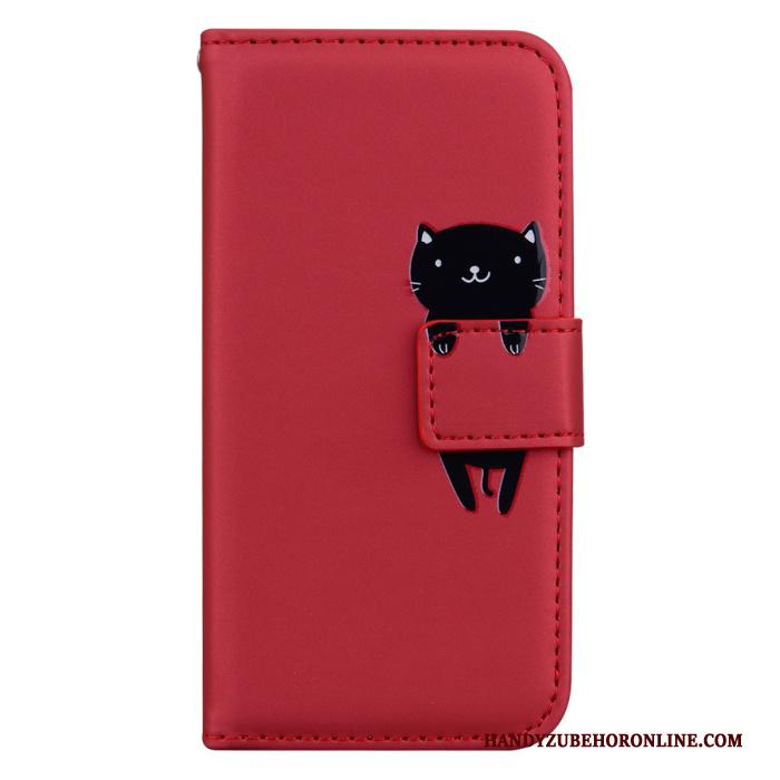 Redmi Note 9 Pro Folio Leren Etui Spotprent Hoesje Telefoon Rood Grijs Kaart