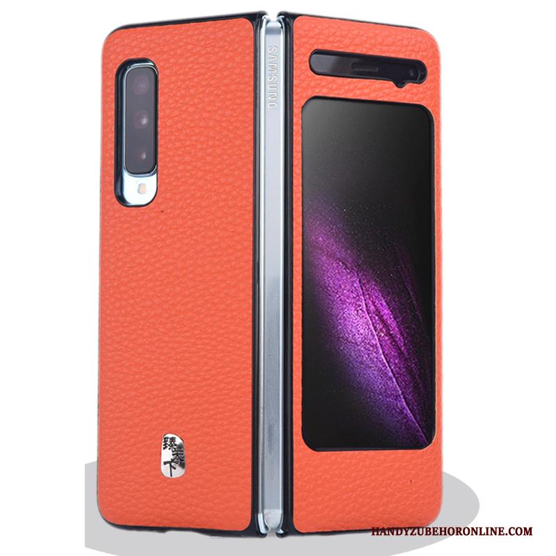 Samsung Fold Ster Anti-fall Oranje Hoes Hoesje Telefoon Vouw Patroon