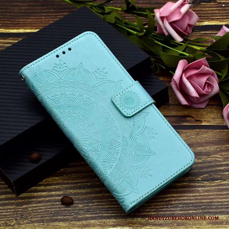 Samsung Galaxy A10 Hoesje Bescherming Dun Ster Groen Leren Etui Folio Hoes