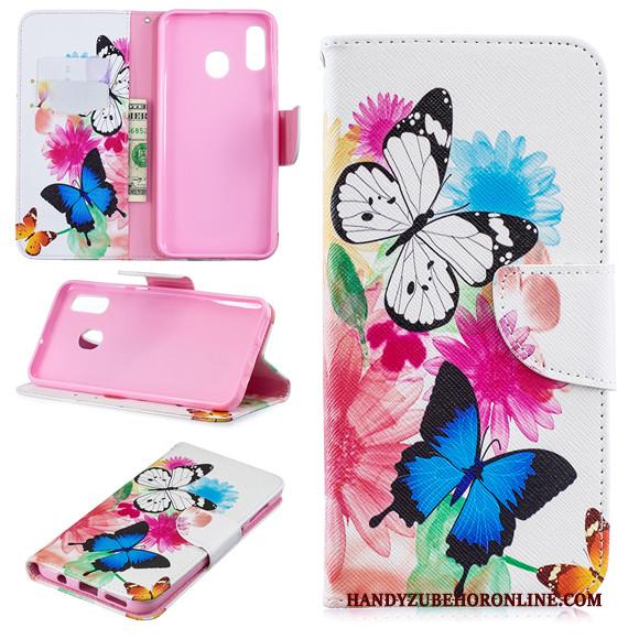 Samsung Galaxy A20e Hoesje Telefoon Clamshell Anti-fall Purper Siliconen All Inclusive Leren Etui