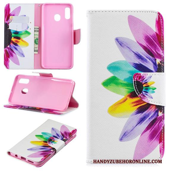 Samsung Galaxy A20e Hoesje Telefoon Clamshell Anti-fall Purper Siliconen All Inclusive Leren Etui