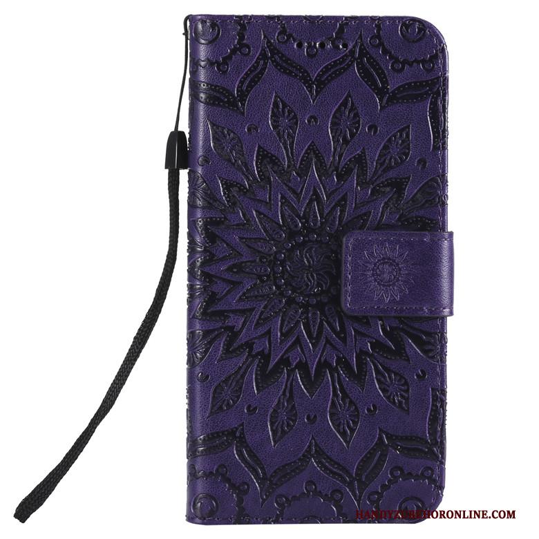 Samsung Galaxy A20s All Inclusive Leren Etui Anti-fall Ster Hoesje Telefoon Clamshell Purper