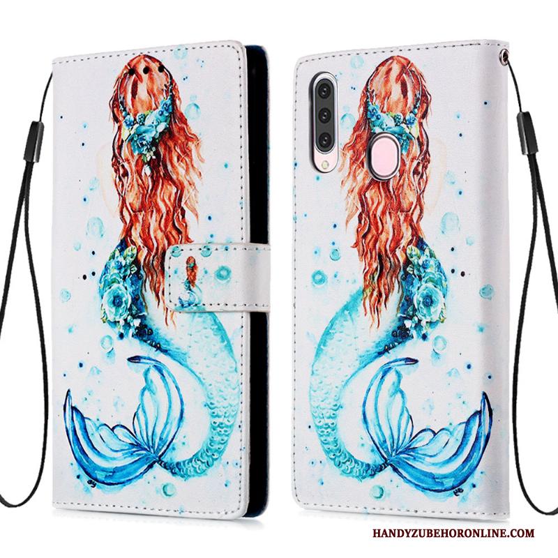 Samsung Galaxy A20s Hoesje Zacht Mobiele Telefoon Blauw Folio Leren Etui Ster Kaart