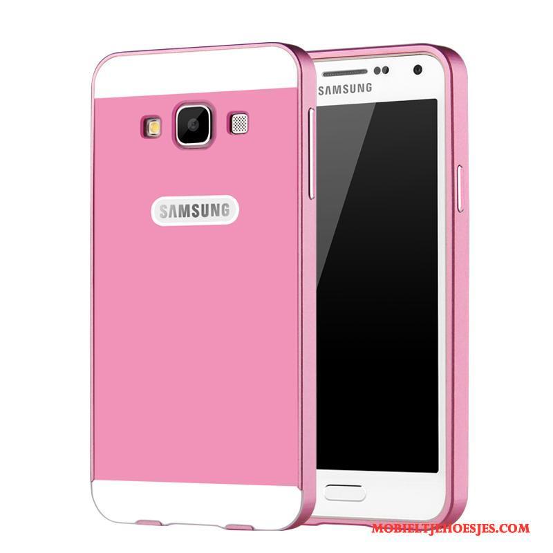 Samsung Galaxy A3 2015 Hoesje Goud Bescherming Mobiele Telefoon Achterklep Ster Omlijsting Hoes