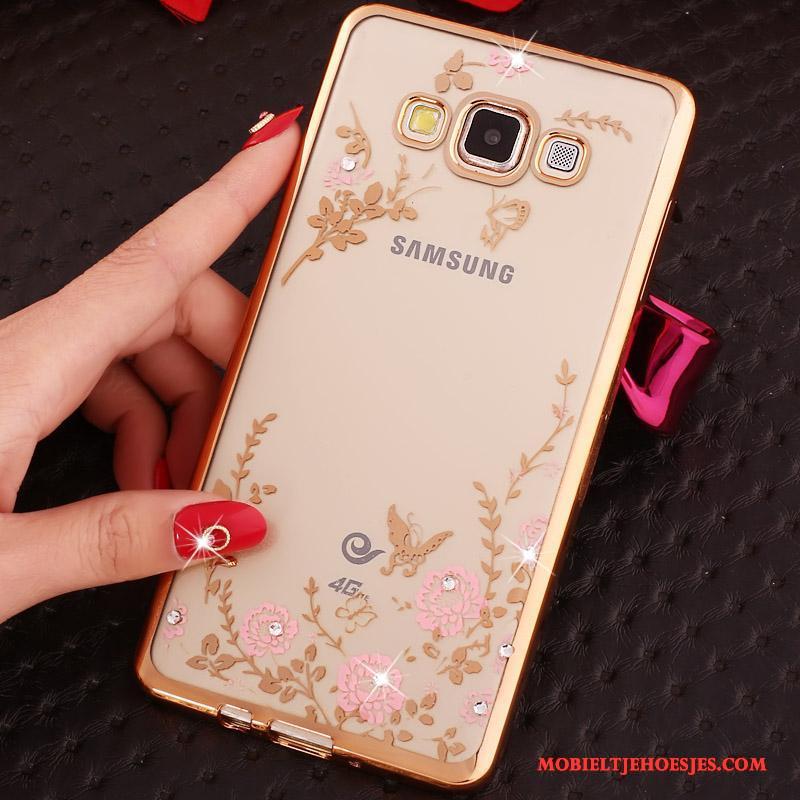 Samsung Galaxy A3 2015 Ster Hoesje Anti-fall Telefoon Met Strass Goud Bescherming