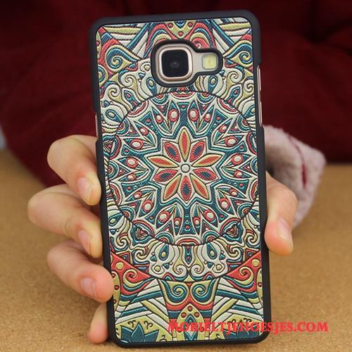 Samsung Galaxy A3 2016 Anti-fall Purper Schrobben Hoes Hard Achterklep Hoesje