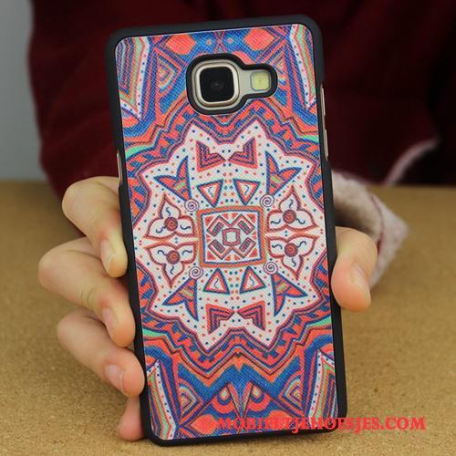 Samsung Galaxy A3 2016 Anti-fall Purper Schrobben Hoes Hard Achterklep Hoesje