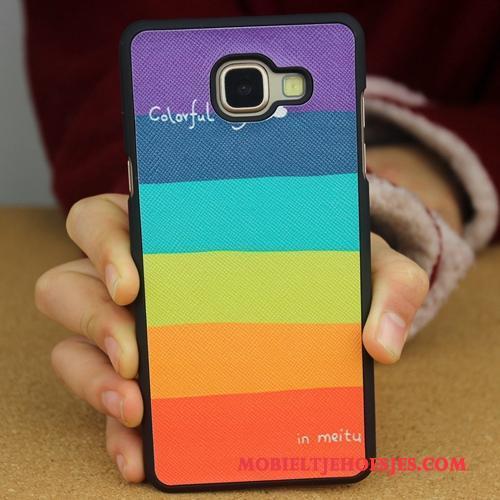 Samsung Galaxy A3 2016 Anti-fall Purper Schrobben Hoes Hard Achterklep Hoesje