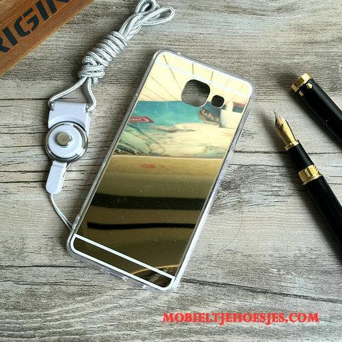 Samsung Galaxy A3 2016 Hanger Bescherming Rose Goud Ster Anti-fall Ondersteuning Hoesje