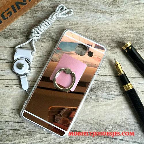 Samsung Galaxy A3 2016 Hanger Bescherming Rose Goud Ster Anti-fall Ondersteuning Hoesje