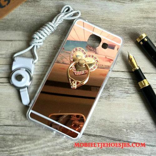 Samsung Galaxy A3 2016 Hanger Bescherming Rose Goud Ster Anti-fall Ondersteuning Hoesje