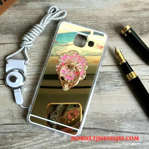 Samsung Galaxy A3 2016 Hanger Bescherming Rose Goud Ster Anti-fall Ondersteuning Hoesje