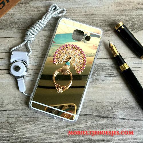 Samsung Galaxy A3 2016 Hanger Bescherming Rose Goud Ster Anti-fall Ondersteuning Hoesje