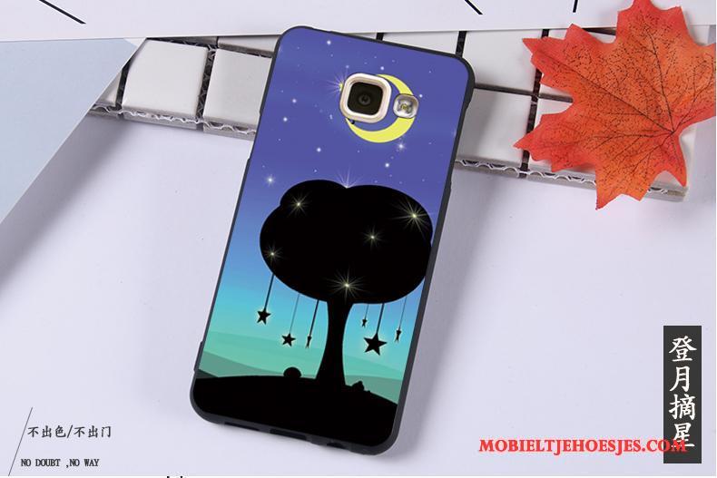 Samsung Galaxy A3 2016 Hoesje Telefoon Anti-fall Zwart Ster Hanger Zacht Bescherming