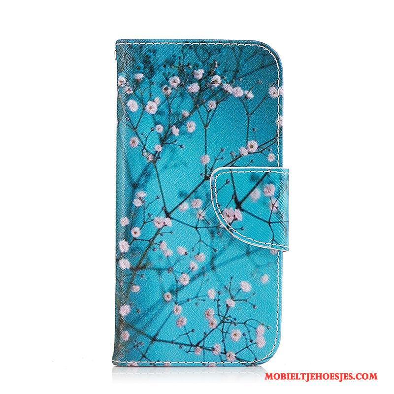 Samsung Galaxy A3 2016 Ster Bescherming Leren Etui Hoes Folio Purper Hoesje Telefoon