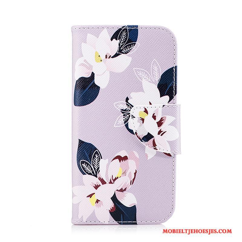 Samsung Galaxy A3 2016 Ster Bescherming Leren Etui Hoes Folio Purper Hoesje Telefoon