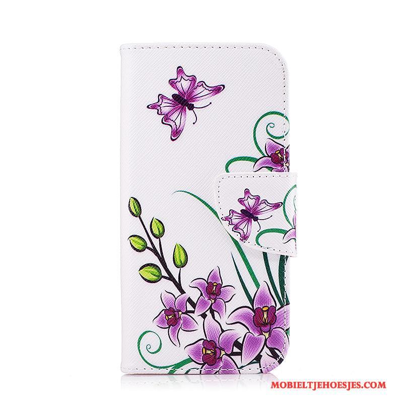 Samsung Galaxy A3 2016 Ster Bescherming Leren Etui Hoes Folio Purper Hoesje Telefoon