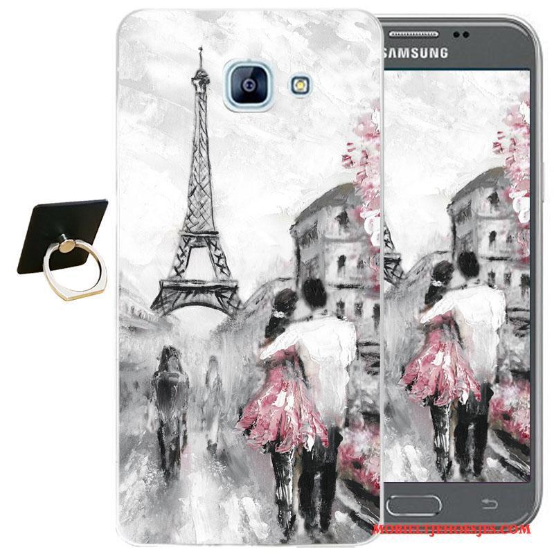 Samsung Galaxy A3 2017 Hoesje Bescherming Hoes Mobiele Telefoon Spotprent Zacht Anti-fall Wit