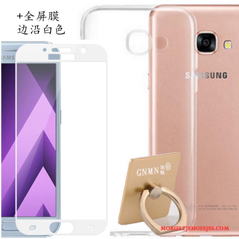 Samsung Galaxy A3 2017 Hoesje Hoes Doorzichtig Zacht Siliconen Wit Ster Bescherming