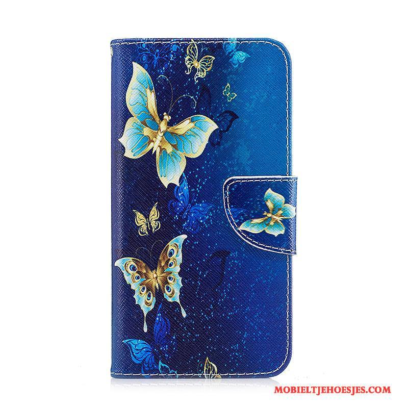 Samsung Galaxy A3 2017 Leren Etui Folio Hoes Blauw Hoesje Telefoon Bescherming Ster