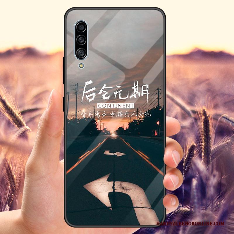 Samsung Galaxy A30s Blauw Spiegel Hoesje Lovers Pas Gehard Glas Ster