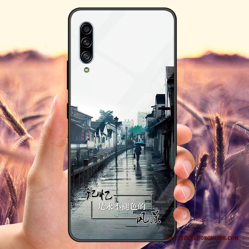 Samsung Galaxy A30s Blauw Spiegel Hoesje Lovers Pas Gehard Glas Ster