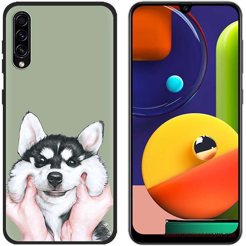 Samsung Galaxy A30s Hoesje Groen Bescherming Ster Doek Geschilderd Siliconen Spotprent