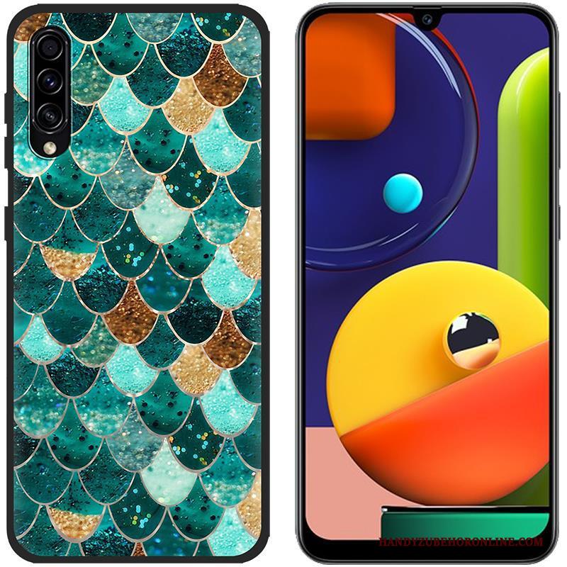 Samsung Galaxy A30s Hoesje Groen Bescherming Ster Doek Geschilderd Siliconen Spotprent