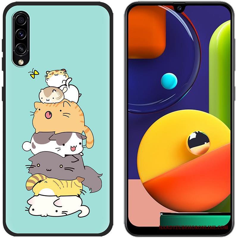 Samsung Galaxy A30s Hoesje Groen Bescherming Ster Doek Geschilderd Siliconen Spotprent