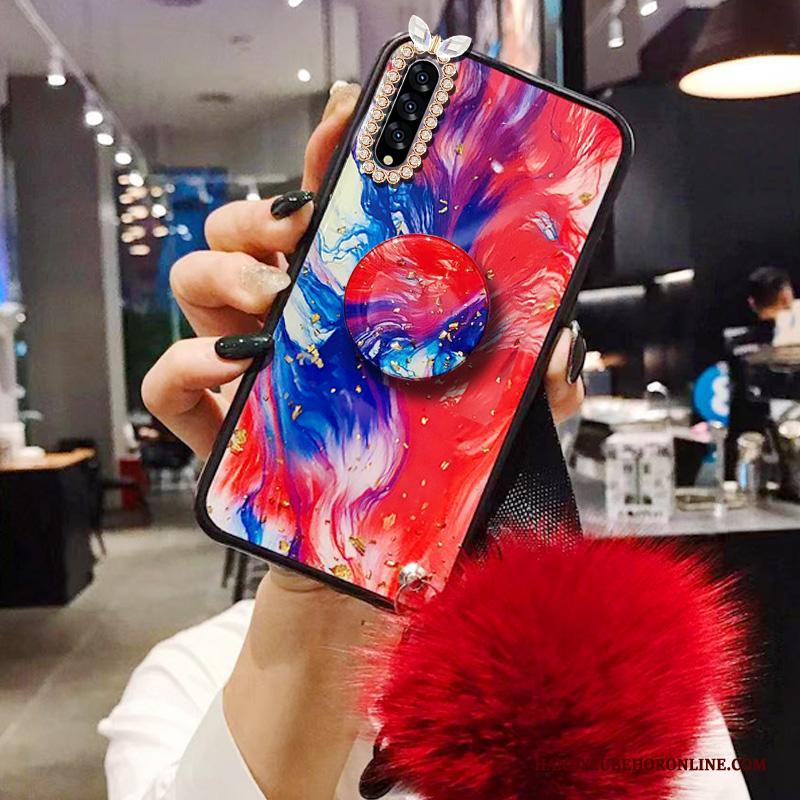 Samsung Galaxy A30s Pompom Hoesje Telefoon Groen Ondersteuning Rood Trendy Merk Bescherming