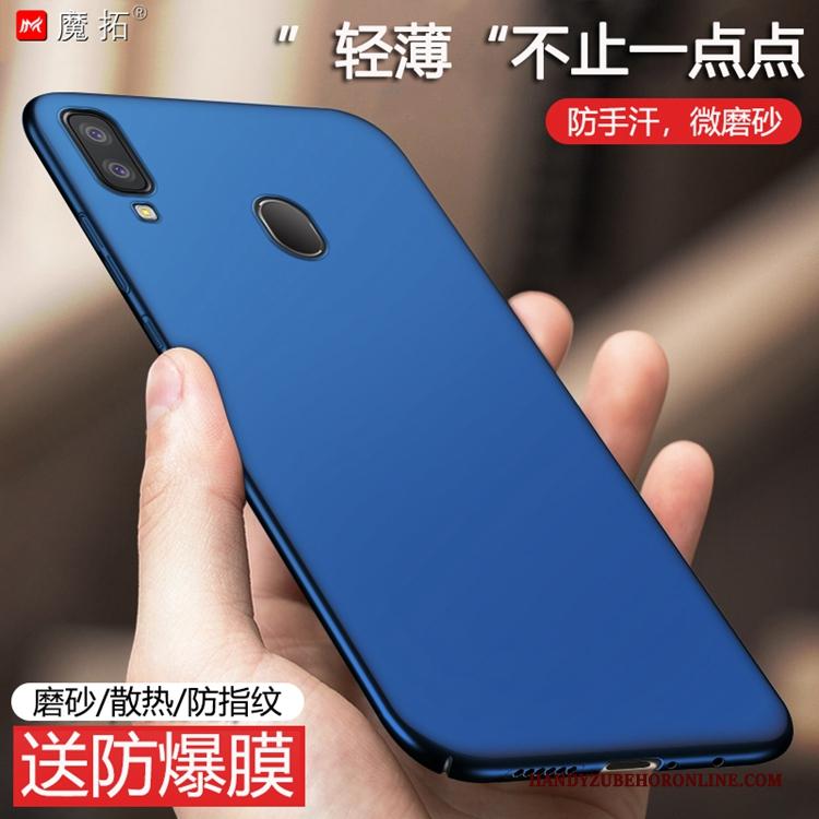 Samsung Galaxy A40 Blauw Mode Anti-fall Hoesje Telefoon Schrobben Eenvoudige