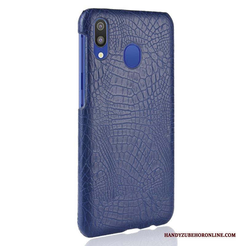 Samsung Galaxy A40 Hoesje Bescherming Blauw Ster Krokodillenleer Hard Kwaliteit Hoes