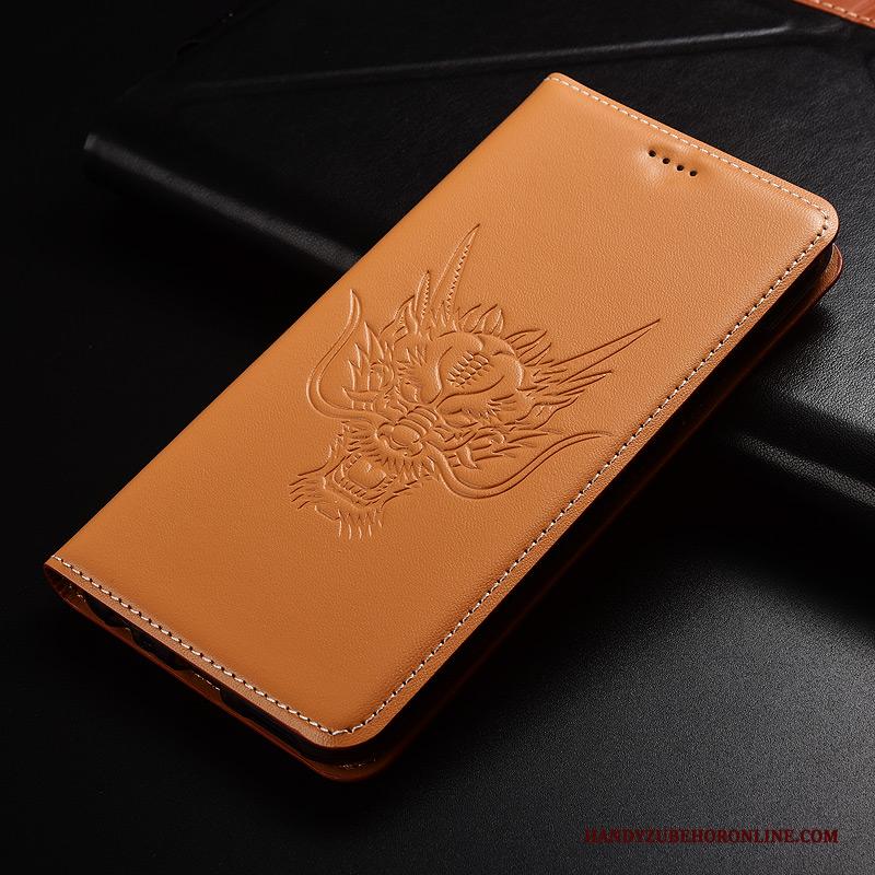 Samsung Galaxy A40 Hoesje Patroon Clamshell Mobiele Telefoon Leren Etui Rood Bescherming Anti-fall