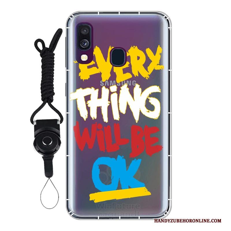 Samsung Galaxy A40 Pas Wit Hoesje Telefoon Zacht Bescherming Anti-fall