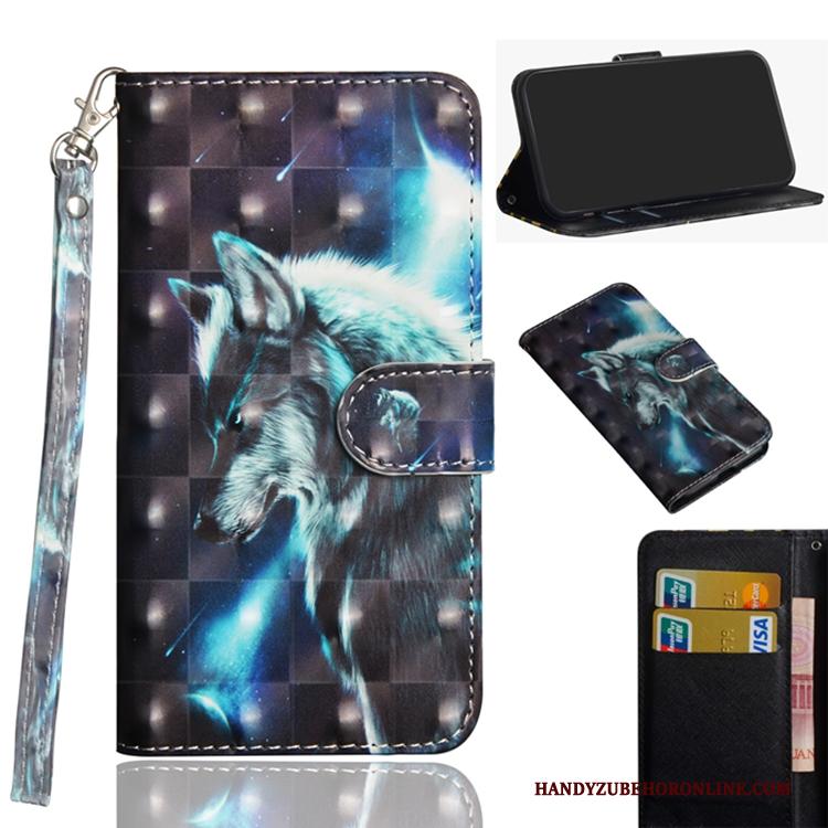 Samsung Galaxy A40 Ster Folio Siliconenhoesje Leren Etui Anti-fall Purper Hoesje Telefoon