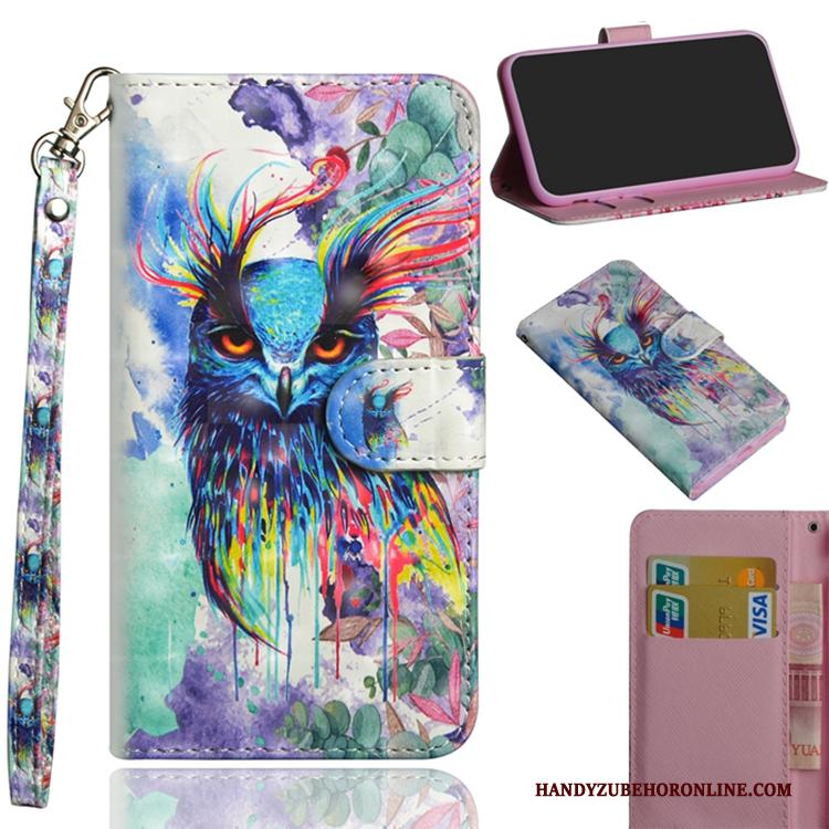 Samsung Galaxy A40 Ster Folio Siliconenhoesje Leren Etui Anti-fall Purper Hoesje Telefoon