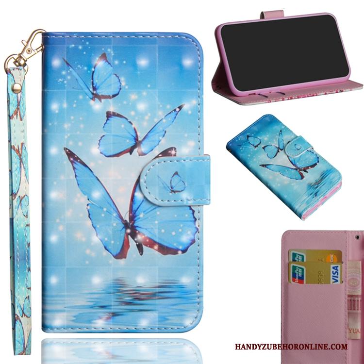 Samsung Galaxy A40 Ster Folio Siliconenhoesje Leren Etui Anti-fall Purper Hoesje Telefoon