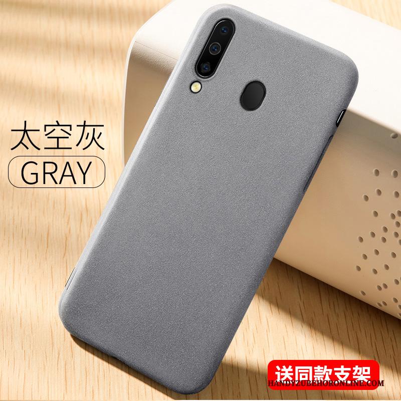 Samsung Galaxy A40s All Inclusive Siliconen Zacht Hoesje Telefoon Eenvoudige Zwart Trendy Merk