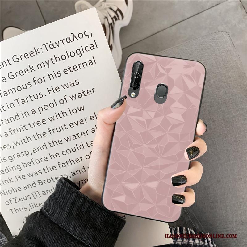 Samsung Galaxy A40s Hoes Hoesje Telefoon Bescherming Effen Kleur Patroon Ster Purper