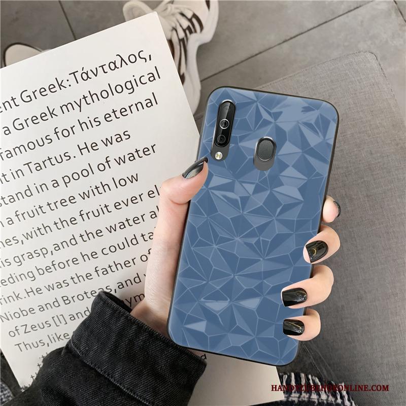 Samsung Galaxy A40s Hoes Hoesje Telefoon Bescherming Effen Kleur Patroon Ster Purper