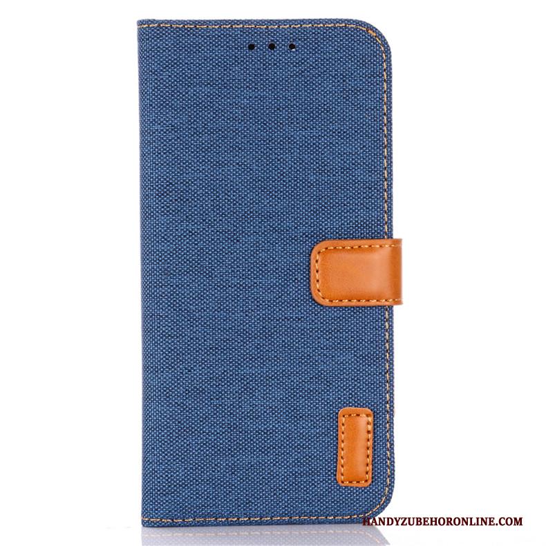 Samsung Galaxy A41 Denim Hoesje Telefoon Anti-fall Ster Blauw Clamshell Leren Etui