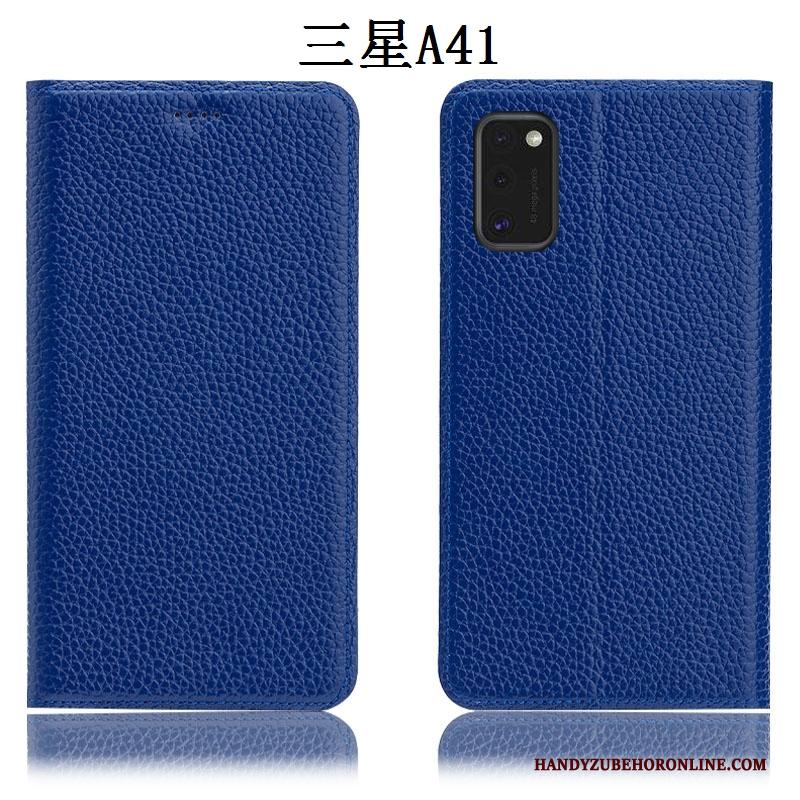 Samsung Galaxy A41 Hoesje Folio Leren Etui Bescherming Ster Hoes Soort Aziatische Vrucht Anti-fall