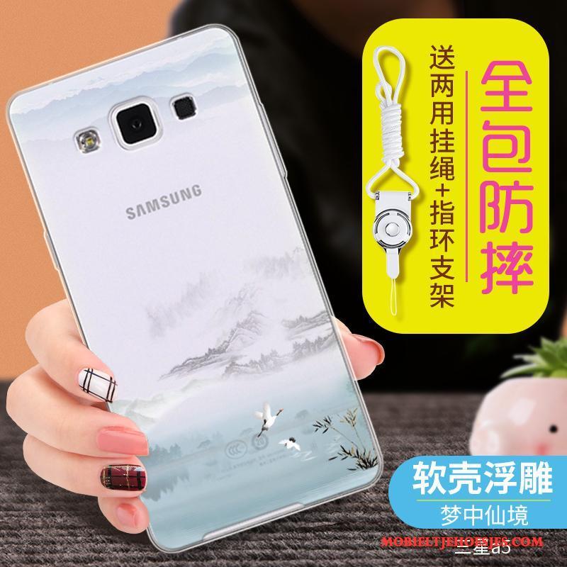 Samsung Galaxy A5 2015 Blauw Anti-fall Ster Hoes Hoesje Doorzichtig Siliconen