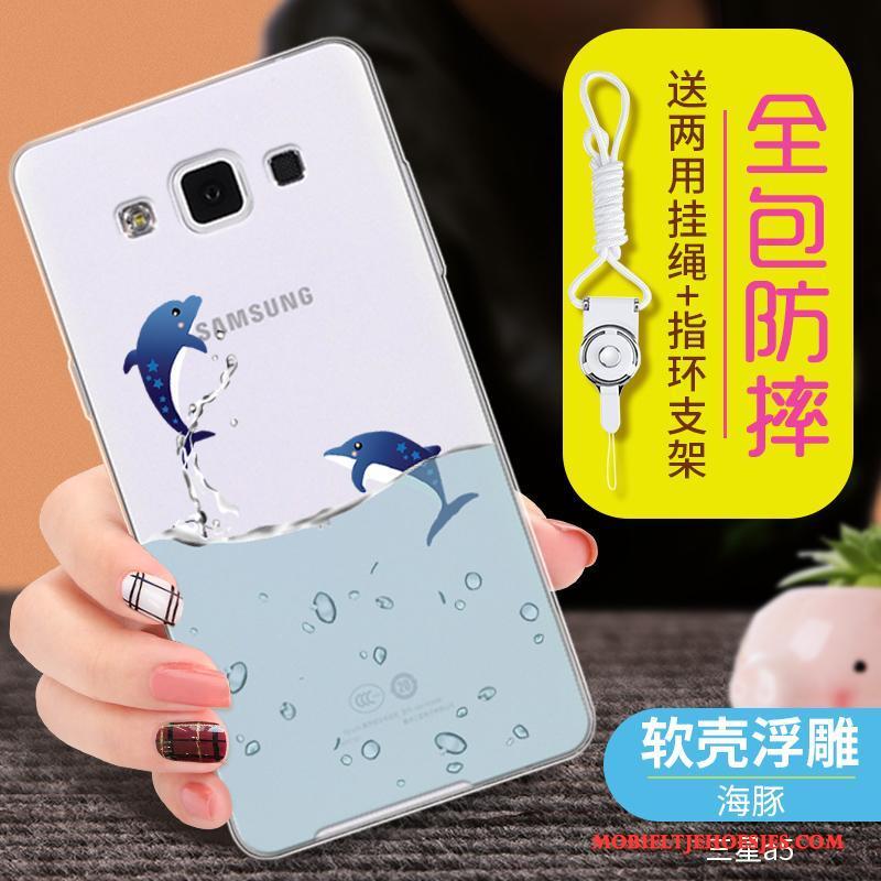 Samsung Galaxy A5 2015 Blauw Anti-fall Ster Hoes Hoesje Doorzichtig Siliconen