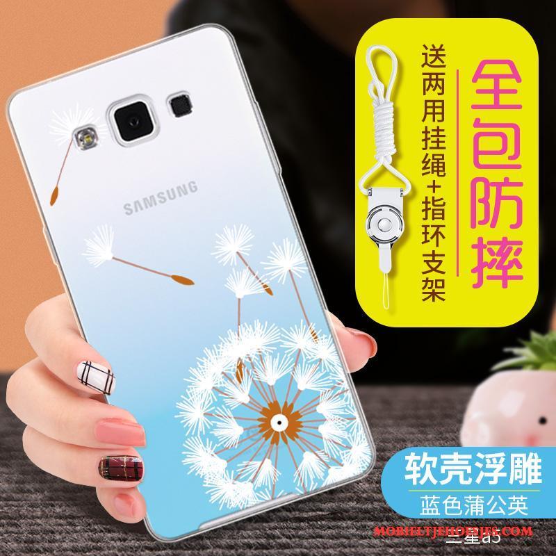 Samsung Galaxy A5 2015 Blauw Anti-fall Ster Hoes Hoesje Doorzichtig Siliconen