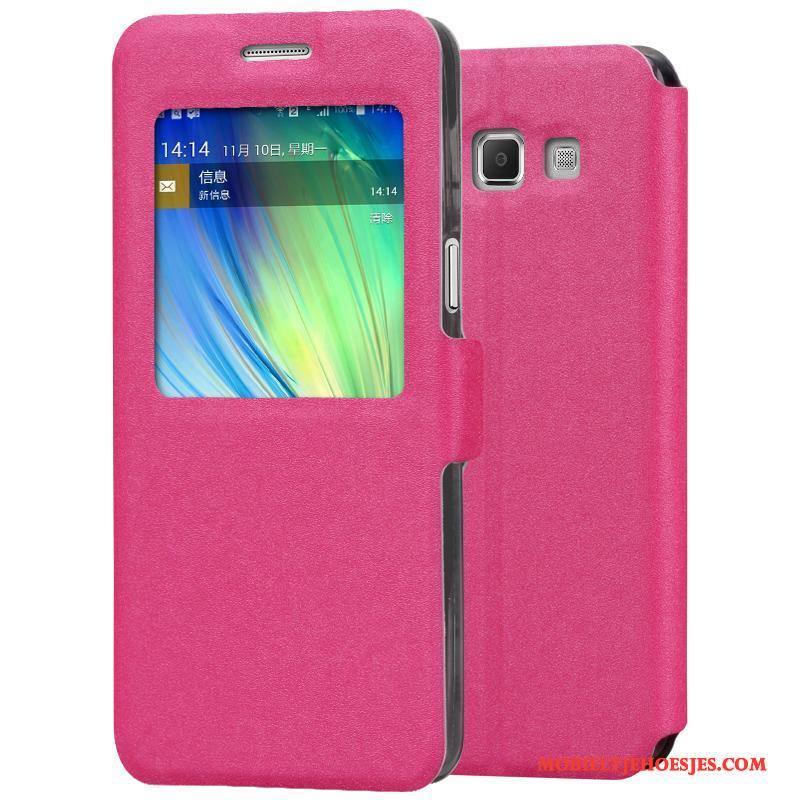 Samsung Galaxy A5 2015 Hoes Goud Hoesje Telefoon Ster Mobiele Telefoon Bescherming Leren Etui