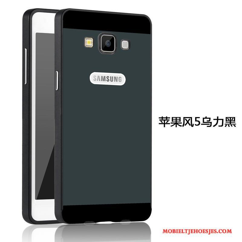 Samsung Galaxy A5 2015 Metaal Hard Hoesje Telefoon Anti-fall Hoge Omlijsting Blauw