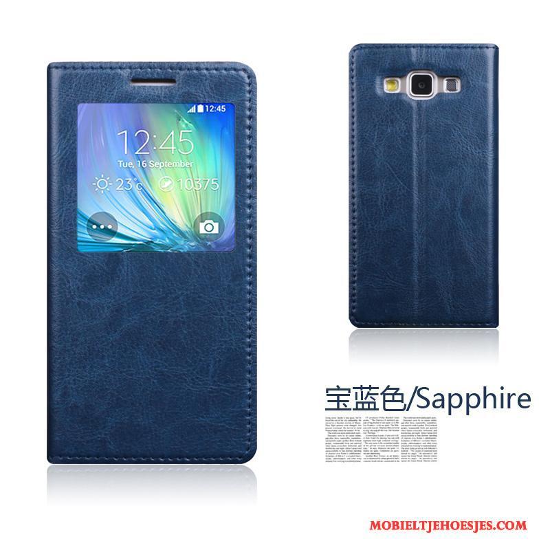 Samsung Galaxy A5 2015 Rood Leren Etui Bescherming Hoesje Telefoon Folio Mobiele Telefoon Ster